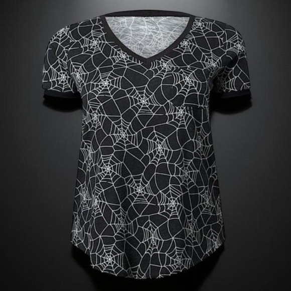 torrid Tops - TORRID Spider Web Print Heritage Slub V-Neck Cotton Tee NWT Size 4X